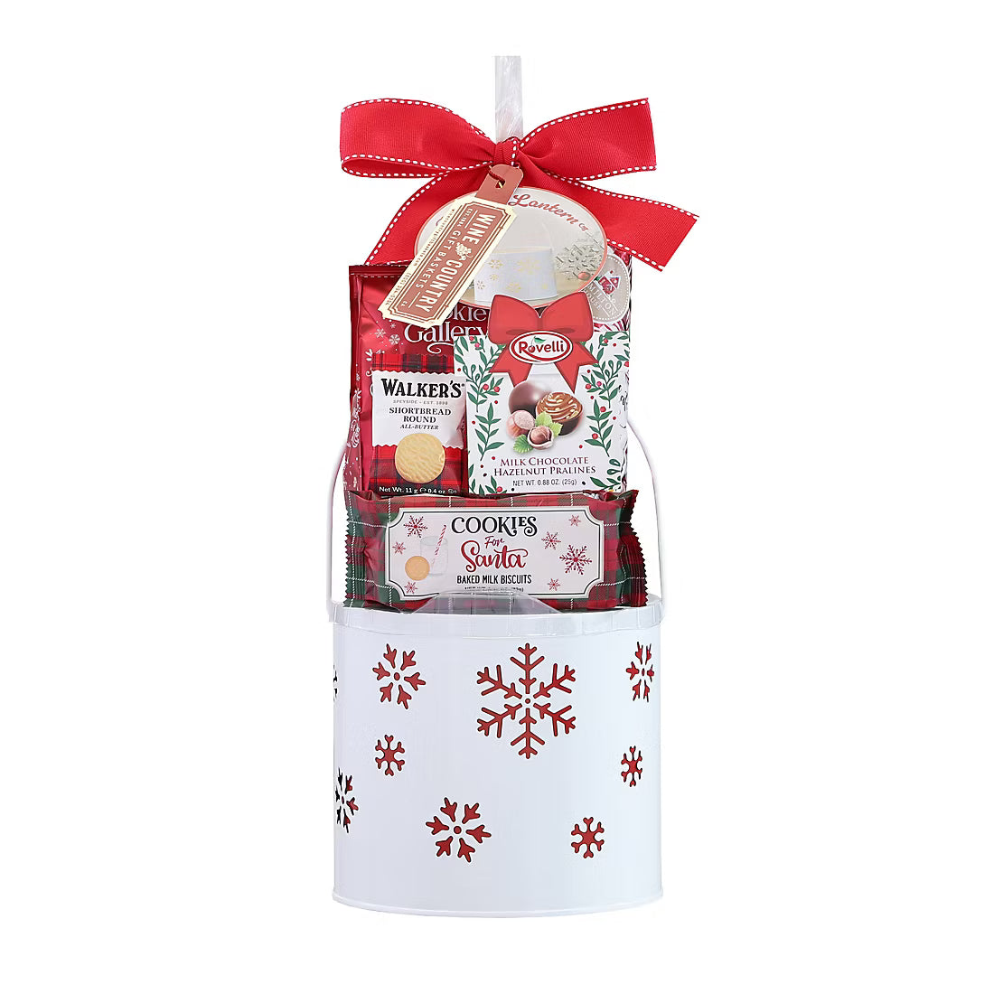 Metal Holiday Lanterns Holiday Gift Basket WHITE