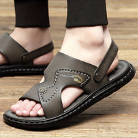 Men's Dual Purpose Sandals, Casual Hollow Out Non Slip Shoes, Open Toe Shoes For Outdoor Beach, Spring And Summer