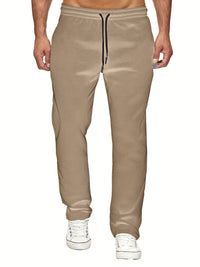 Men'S Fashion Casual Solid Color Fleece-Lined Joggers