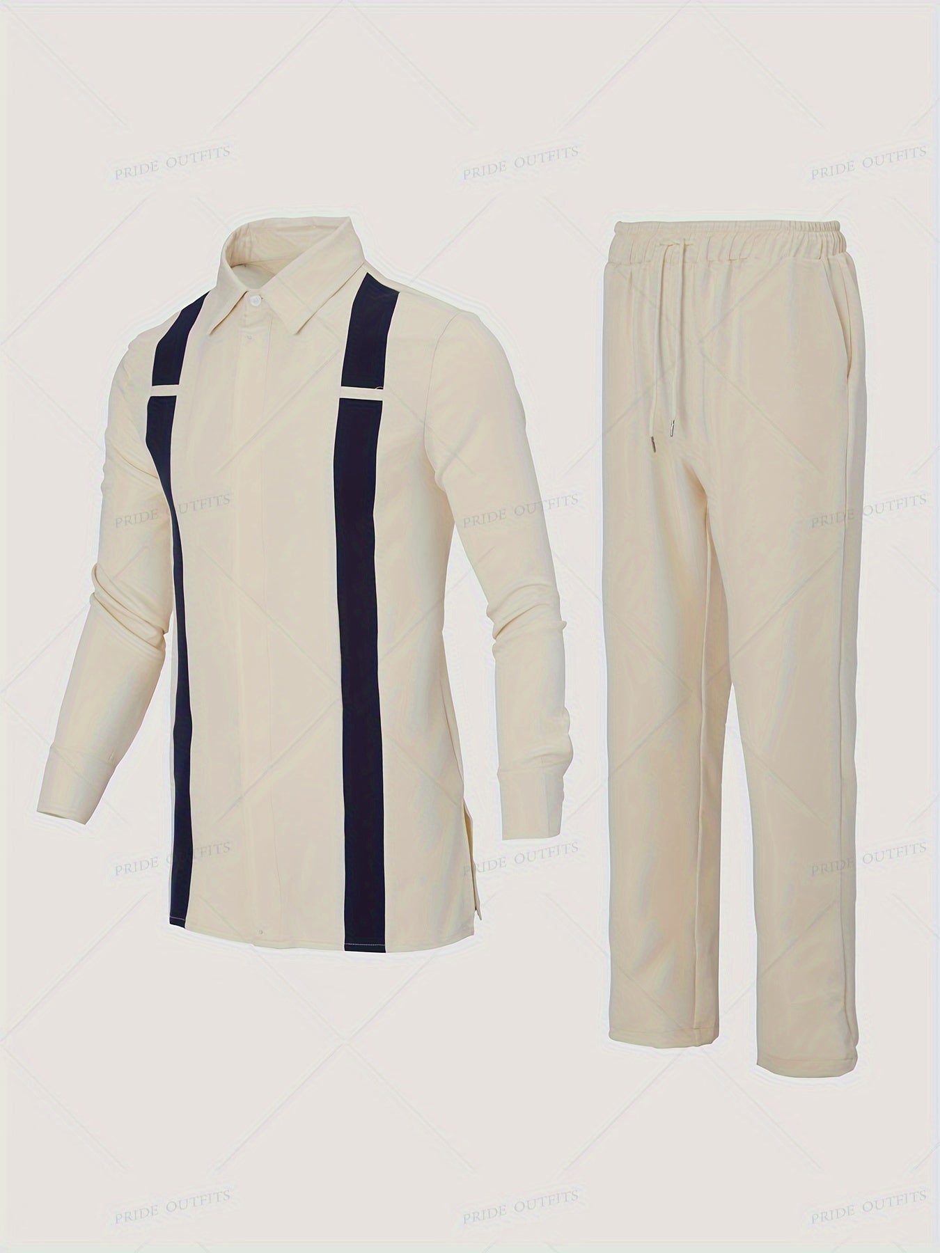 [2-Piece African Dashiki Suit] African Dashiki Men'S Suit  Long-Sleeved Top  Cardigan  Lapel  Patch  Hem Slit  Elastic Pants African Clothing  Men'S Casual Shirt And Trousers 2-Piece Set  Four Seasons New 1 Set Street Style