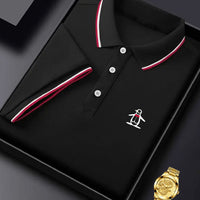[Stretch Fabric Casual Shirt] Breathable Stretch Fabric Men's Casual Shirt - Penguin Print for Golf & Tennis - Perfect Gift Idea