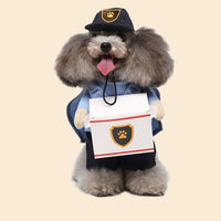 Halloween Pet Costume - Courier Cosplay Apparel With Hat For Small And Medium Dogs And Cats -  For Festivals And Parties - Perfect Gift for Pet Owners