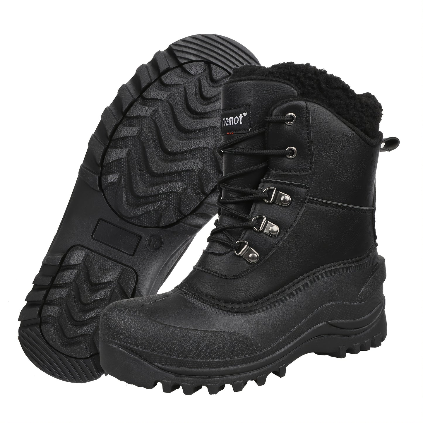 Warm Fleece Men's Snow Boots, Anti-skid Durable Comfortable Boots For Hiking Trekking Climbing