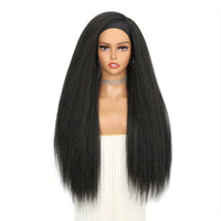 Kinky Straight Headband Wig For Women Yaki Straight Wigs With Black Headband Kinky Afro Wigs For Women
