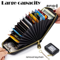 [RFID Credit Card Holder] Casual RFID Credit Card Holder, Multi-compartment Wallet - Simple Zip Around Card Case
