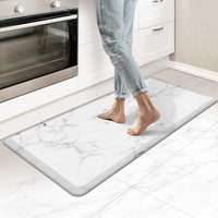 Kitchen Mat, 1/2 Inch Thick Anti Fatigue Kitchen Rugs and Mats Cushioned Kitchen Floor Mat Non-Skid Kitchen Mats for Standing Desk Office Sink 17.3"x39", White