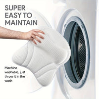 Non-Slip Bath Pillow for Head, Neck, and Back Support - 4D Air Mesh Soft Tub Pillow with 6 Suction Cups - Perfect for Spa Cushion and Tub Use - White