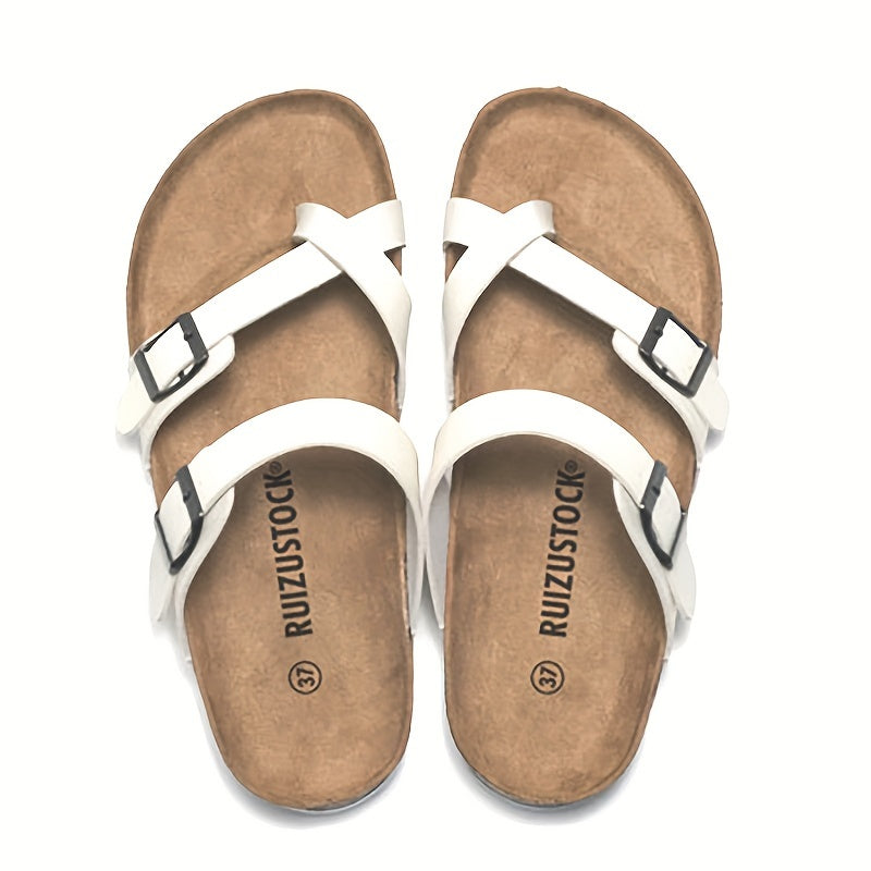 Men's Vintage Open Toe Breathable Slippers, Comfy Non Slip Casual Durable Rubber Sole Walking Shoes, Men's Footwear