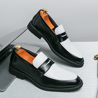 Stylish Men's Color Block Slip-On Loafers - Ultra Comfy, Non-Slip, Durable Rubber Sole, Breathable, Easy to Wear, Versatile Platform Dress Shoes for Formal and Casual Occasions - Men's Footwear