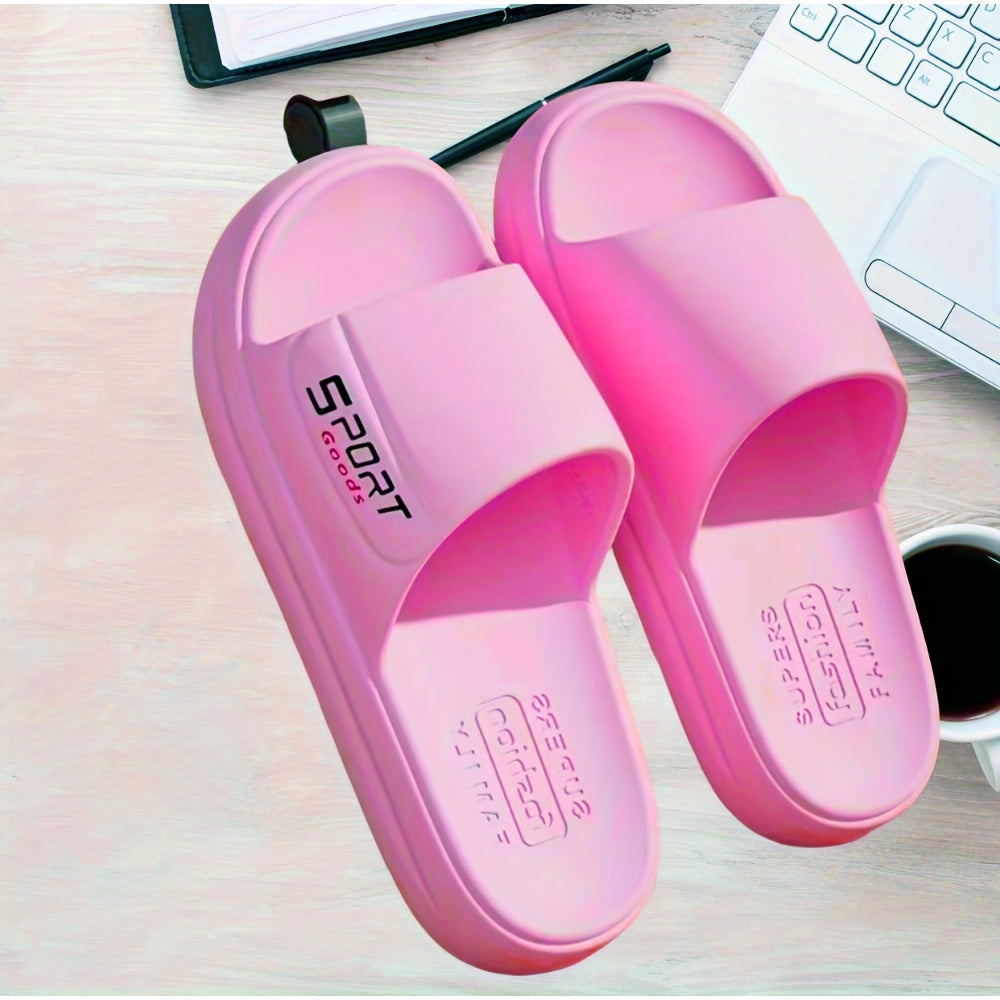 Men's Solid Color Open Toe Breathable EVA Anti Odor Slippers, Comfy Non Slip Casual Durable Slides, Men's Footwear