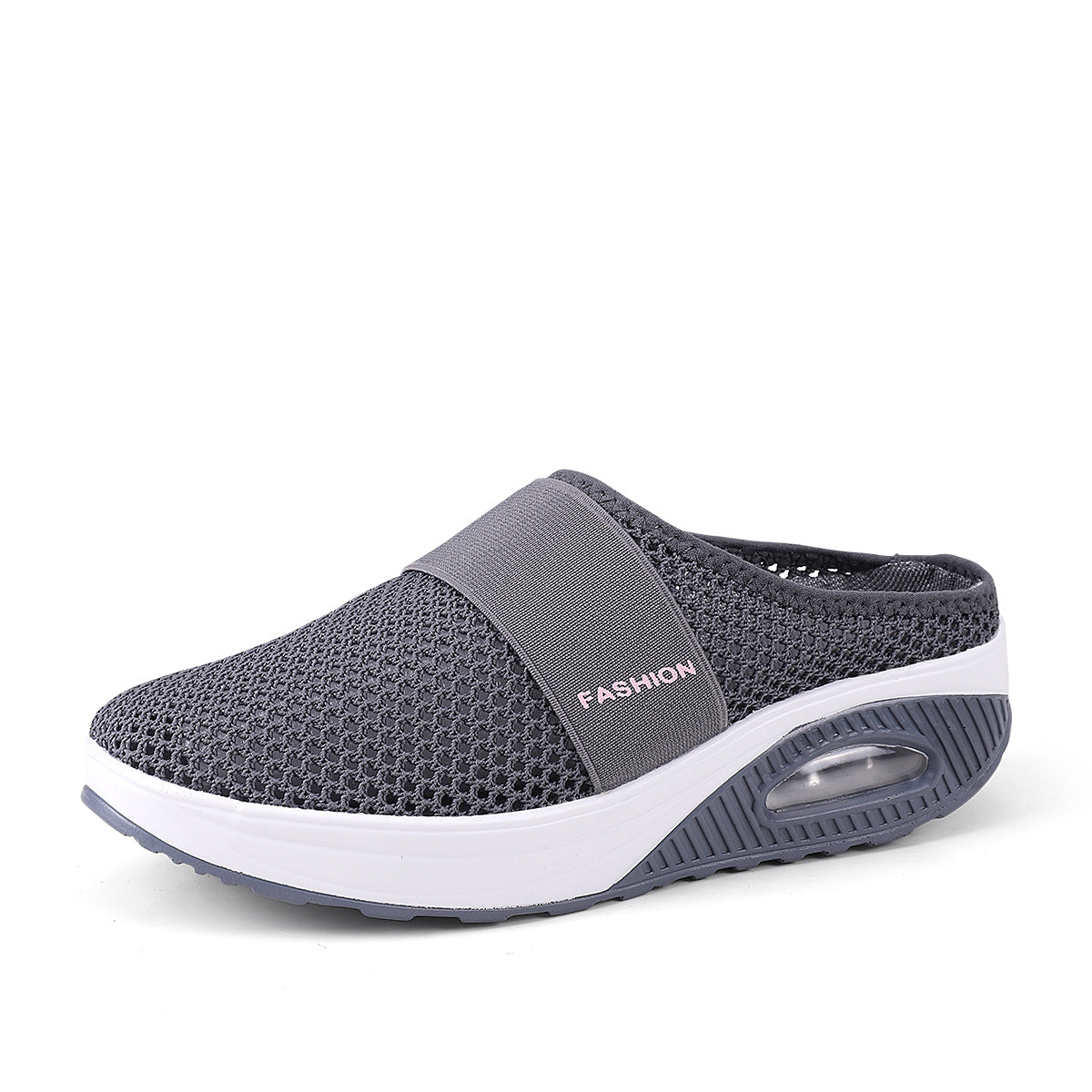 Women's Flying Woven Mesh Sandals, Casual Air Cushion Sole Mules, Breathable & Lightweight Mule Sneakers