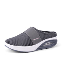 Women's Flying Woven Mesh Sandals, Casual Air Cushion Sole Mules, Breathable & Lightweight Mule Sneakers