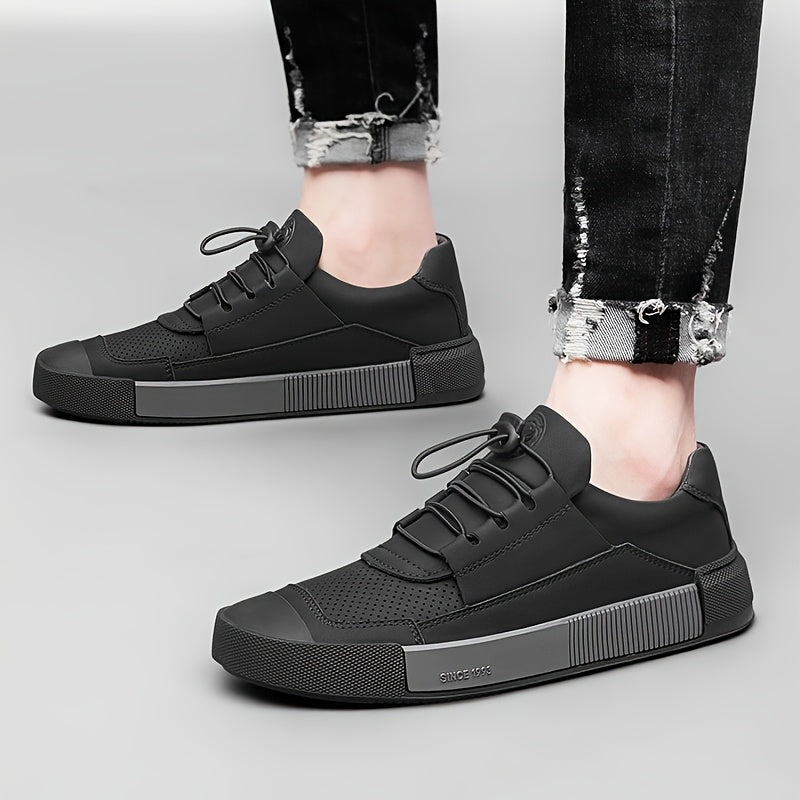 CLOHOO Brand Men'S Shoes with Rubber Soles, Stylish Sports Casual Shoes, Street-Style Skate Shoes, Popular New Breathable Soft-Soled Comfortable Men'S Shoes, Youth British Style Men'S Footwear.
