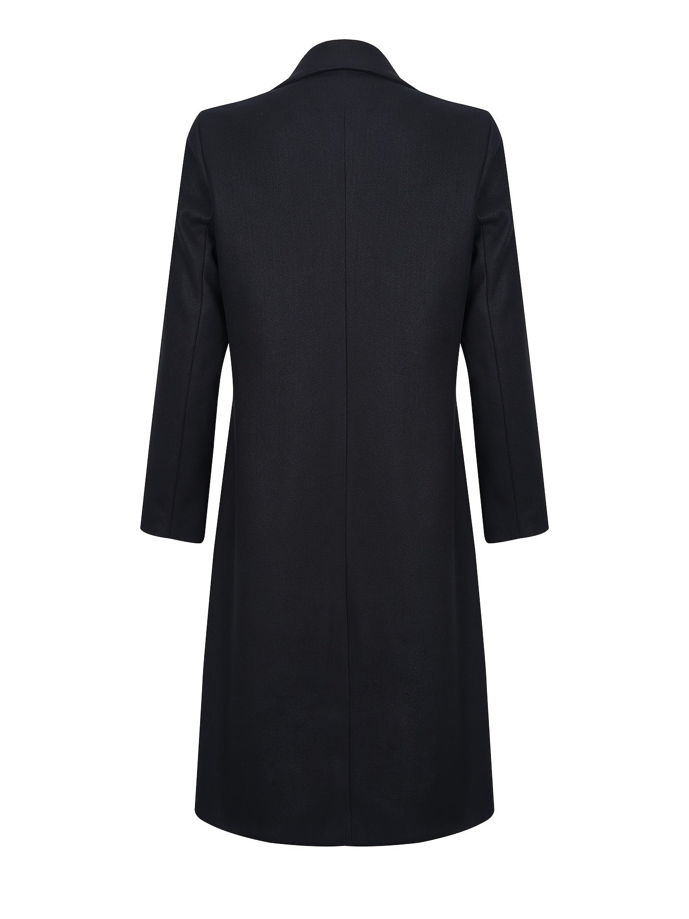 Double Breasted Simple Trench Coat, Casual Long Sleeve Outerwear, Women's Clothing