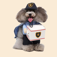 Halloween Pet Costume - Courier Cosplay Apparel With Hat For Small And Medium Dogs And Cats -  For Festivals And Parties - Perfect Gift for Pet Owners