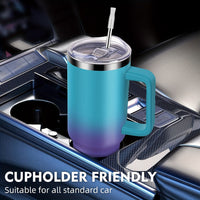 40oz Tumbler with Handle and Straw Lid& Carrier Bag, Durable Stainless Steel Travel Coffee Mug, Reusable Straw, Suitable For Hot And Cold Drinks, BPA-free Metal Water Bottles, Valentines Day Gifts, Wedding, Mens Gifts, Gifts