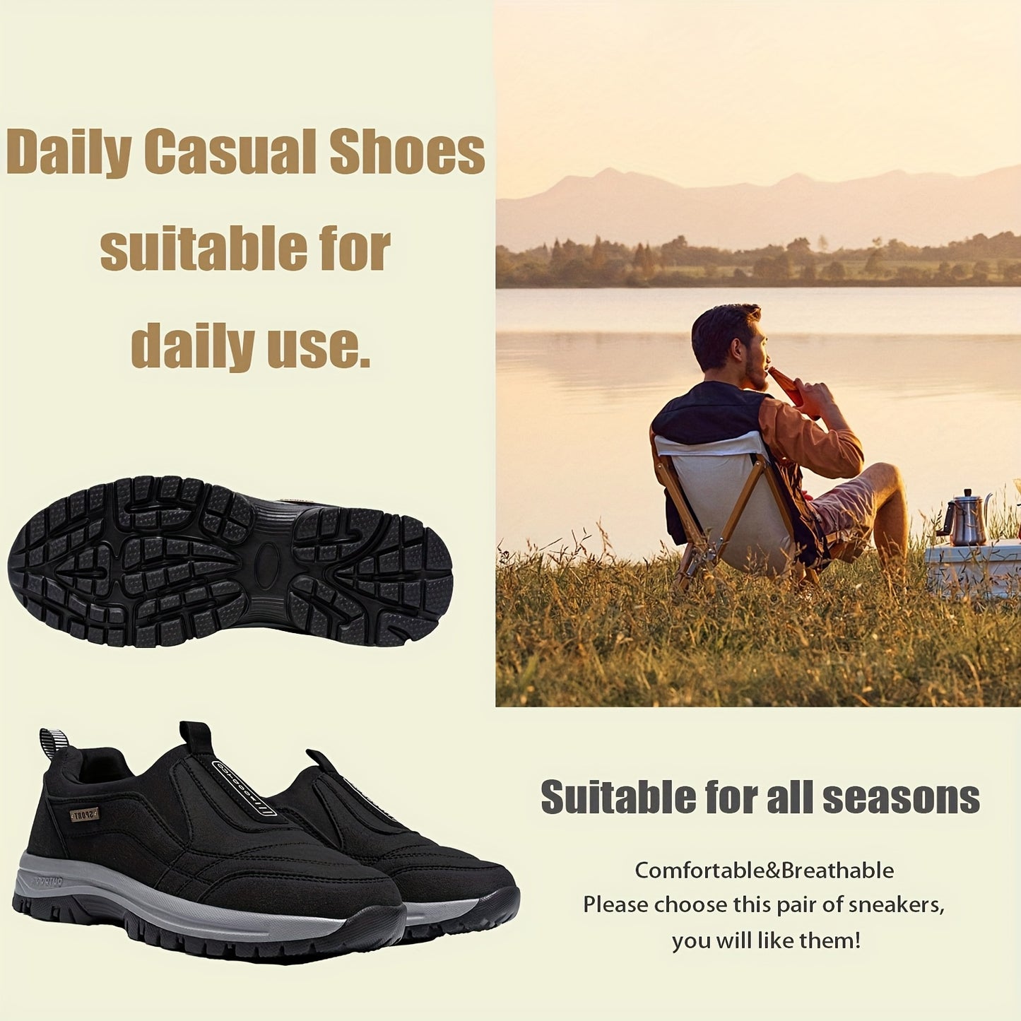 [Comfortable Men's Shoes] Breathable And Comfortable Spring And Summer Men's Casual Shoes | One Foot On Black/blue New Products Selling Well