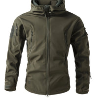 Warm Fleece Hooded Windbreaker Jacket, Men's Casual Zip Up Jacket Coat For Fall Winter Outdoor Hiking Camping Cycling