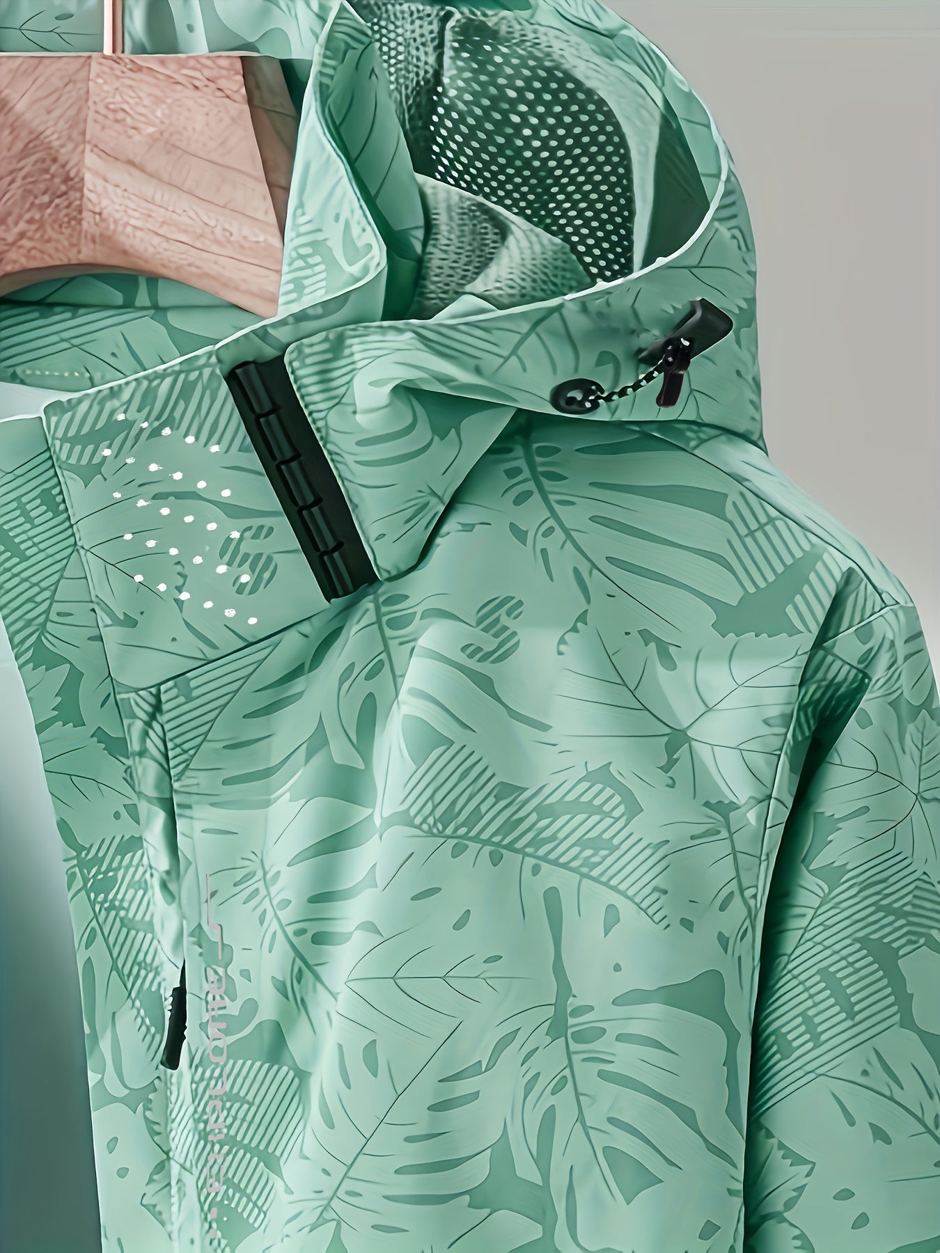[Tropical Hooded Jacket] Lightweight Women's Hooded Jacket | Casual Zip-Up Outdoor with Tropical Leaf Print, Removable Hood & Adjustable Cuffs for Spring Summer Fall, Hiking, Travel, Camping, Camping Gear