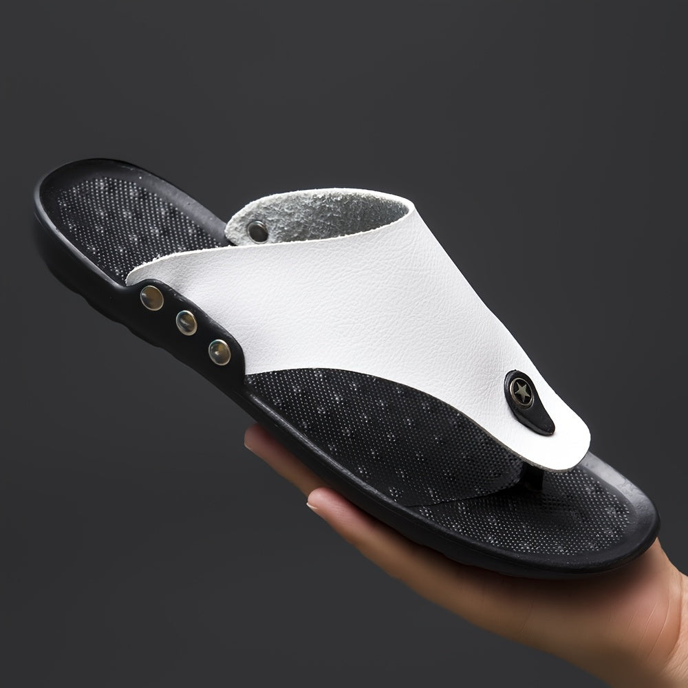 Men's Thong Sandals, Casual Lightweight Flip-flops Shoes Toe Post Sandals For Indoor Outdoor Walking, Beach Shoes For Spring And Summer