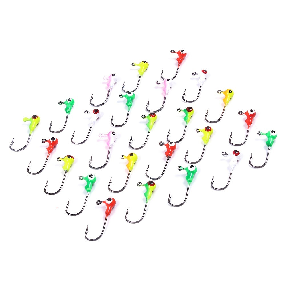 50pcs HENGJIA Colorful Jig Head Lures - Perfect for Soft Worm & Hard Baits Fishing! -  Assorted Colors - For Bass, Trout & Other Freshwater Fish - Ideal Gift for Fishing Enthusiasts