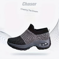 [Air Cushion Sole Sneakers] Lightweight Mesh Women's Air Cushion Sole Chunky Sneakers - Low Top Running Shoes - Women's Footwear
