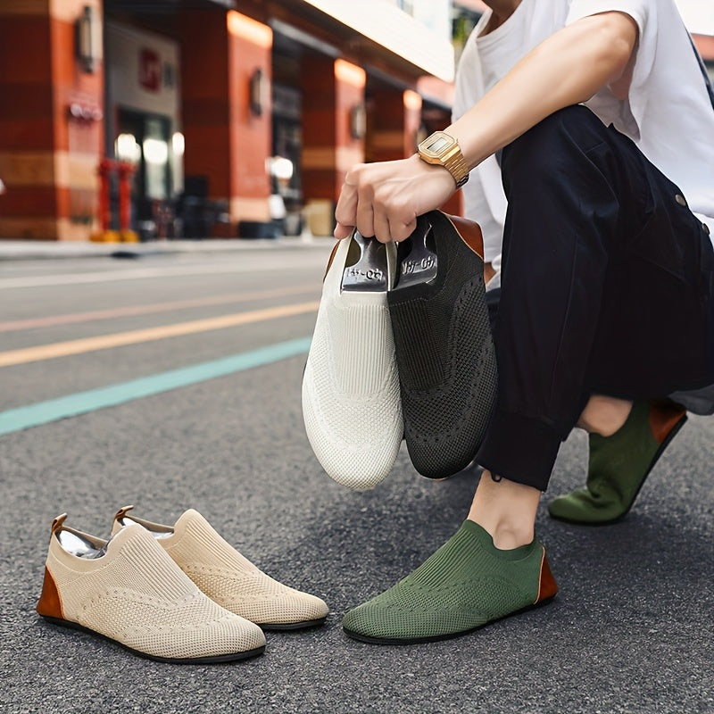 Men's Solid Color Slip On Loafer Shoes, Comfy Non Slip Casual Durable Walking Shoes, Men's Footwear, Boat Shoe, Sneakers, Dress, Size