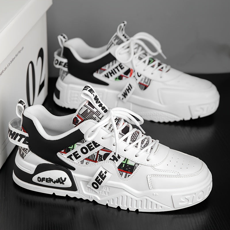 Mainalun Men'S Non-Slip Platform Sneakers - Stylish Low-Top Skate Shoes For Outdoor Adventures & Casual Wear, Breathable Fabric Lining, Durable Pvc Sole Mens Shoes Shoes For Men