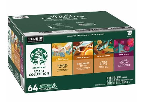 Starbucks Classic Roasts Variety Pack K-Cup Pod, 64-count