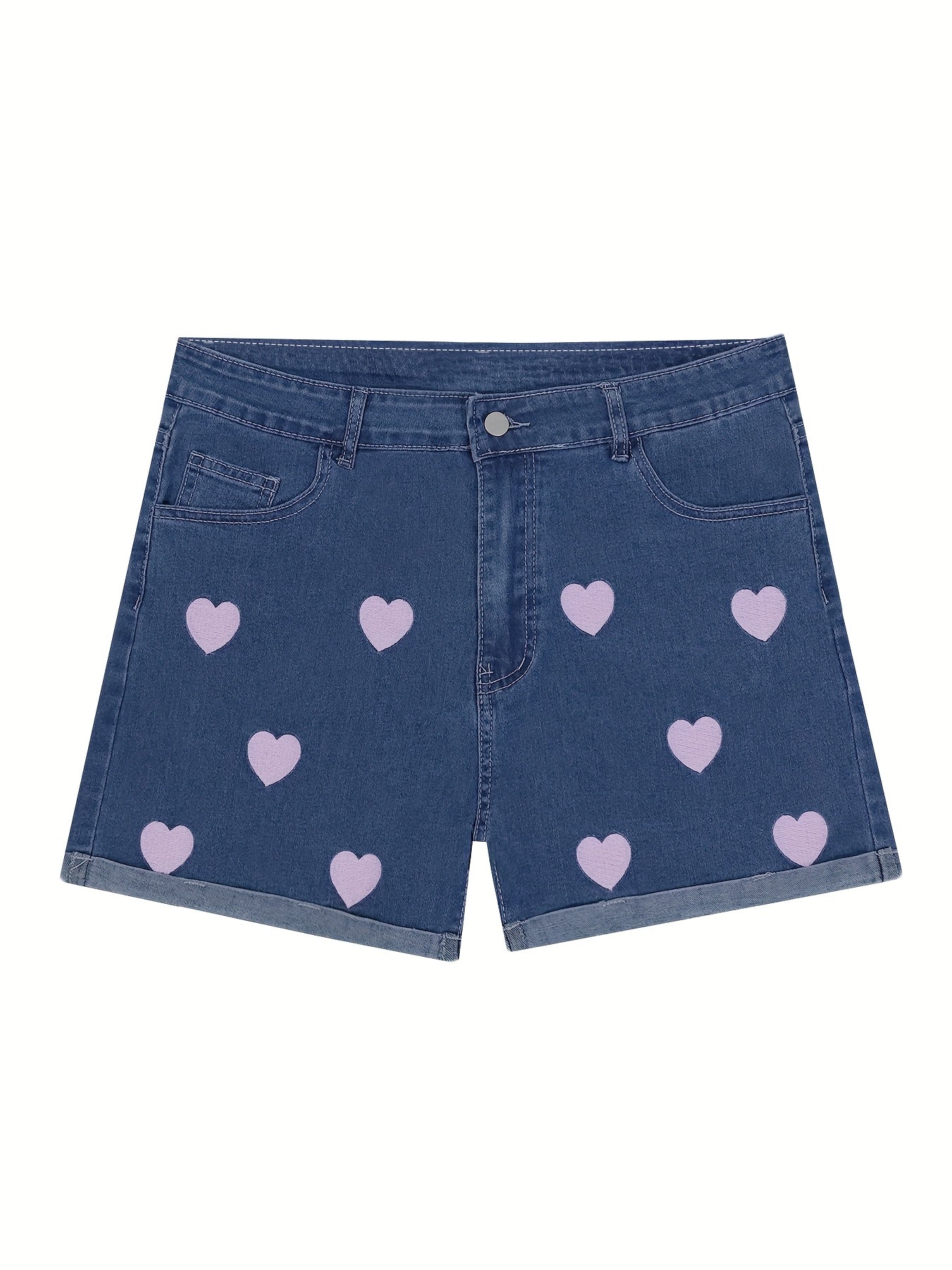 [High Waisted] Denim Shorts | High Waisted | Embroidered | Comfortable | Summer