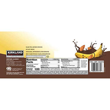 Kirkland Signature Organic Vegan Chocolate Banana Plant Protein Non-Dairy Almond Milk Beverage - 18 Count (8.25 fl oz.)