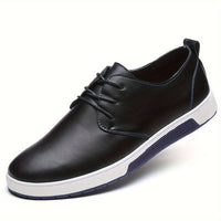 Plus Size Men's Solid Colour Business Style Shoes With Or Without Hollow Design, Comfy Non Slip Lace Up Durable Rubber Sole Shoes, Men's Footwear