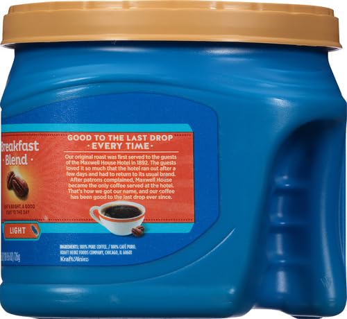 Maxwell House Breakfast Blend Light Roast Ground Coffee (25.6 oz Canister)