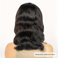 180% Density Glueless Bob Wig - Seamless Body Wave Human Hair with Pre-Plucked Lace Front & Pre-Cut 13x4 Closure - Effortless Wear for Beginners - Natural, Easy-On Style for Women