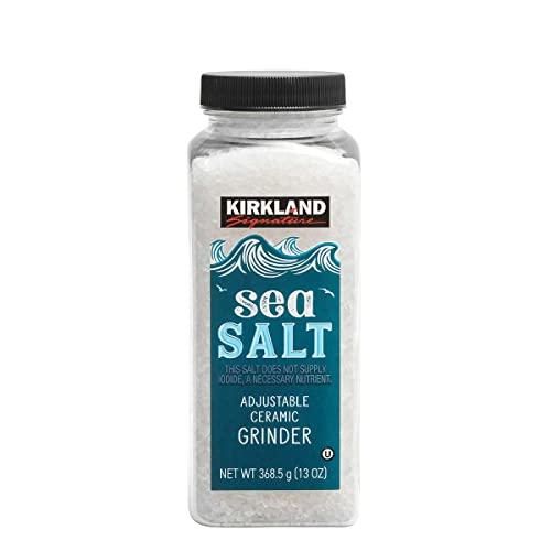 Kirkland Signature Sea Salt, Grinder with Refill, 13 Ounce (2 Count)