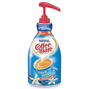 Nestle Coffee mate Liquid Creamer Pump, French Vanilla (1.5 L) (5 Pack)