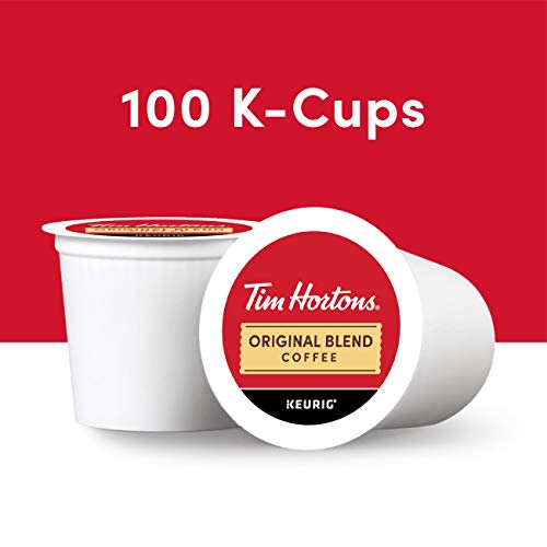 Tim Hortons Original Blend, Medium Roast Coffee, Single-Serve K-Cup Pods Compatible with Keurig Brewers, 100ct K-Cups