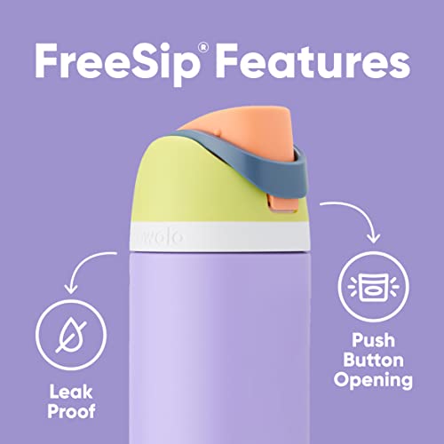 Owala FreeSip Insulated Stainless Steel Water Bottle with Straw for Sports and Travel, BPA-Free, 24-oz, Shy Marshmallow