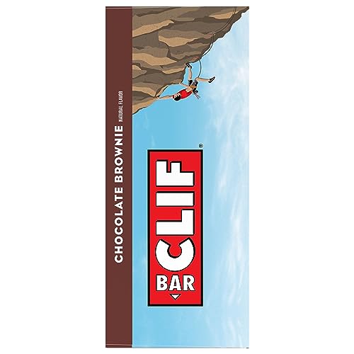 CLIF BAR - Chocolate Brownie Flavor - Made with Organic Oats - 10g Protein - Non-GMO - Plant Based - Energy Bars - 2.4 oz. (12 Pack)