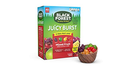 Black Forest Juicy Burst Fruit Snacks, Mixed Fruit Flavors, 0.8 Ounce Pouches (40 Count)