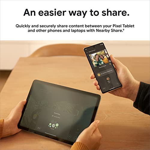 Google Pixel Tablet with Charging Speaker Dock - Android Tablet with 11-Inch Screen, Smart Home Controls, and Long-Lasting Battery - Hazel/Hazel - 128 GB, 2560x1600 Pixels