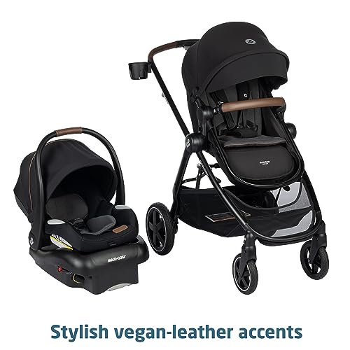 Maxi-Cosi Zelia™ Luxe 5-in-1 Modular - Baby Travel System Car Seat and Stroller, Infant Car Seat and Stroller Combo, Baby Car Seat and Stroller Combo in New Hope Black