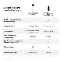 Google Nest Doorbell (Battery) - Wireless Doorbell Camera - Video Doorbell - Ash, 960x1280