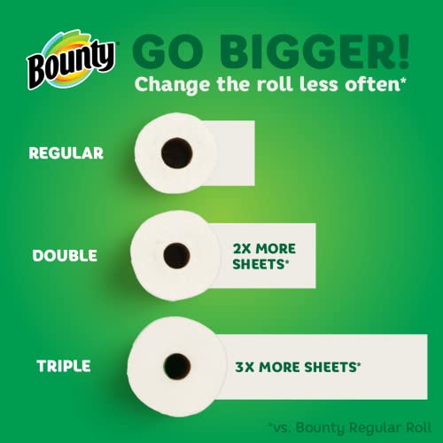 Bounty Full Sheet Paper Towels, White, 6 Double Rolls = 12 Regular Rolls