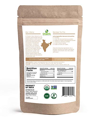 Organic Ashwagandha Root Powder - 1.10 lbs (17.64 oz) | Resealable Kraft Bag,Non-GMO, Indian Ginseng, Withania Somnifera -100% Raw from India, by SHOPOSR