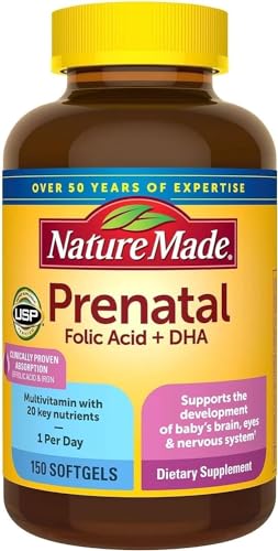 Nature Made Prenatal + Dha 200 mg Dietary Supplement (Netcount 150 Soft Gels), 150Count ()