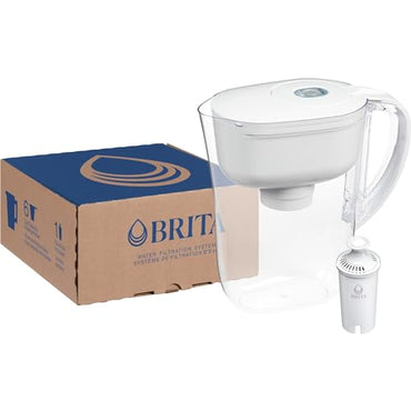 Brita Metro Water Filter Pitcher with SmartLight Filter Change Indicator, BPA-Free, Replaces 1,800 Plastic Water Bottles a Year, Lasts Two Months, Includes 1 Filter, Small - 6-Cup Capacity, White