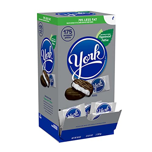 YORK Dark Chocolate Peppermint Patties, Candy Bulk Box, 84 oz (175 Pieces)