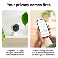 Google indoor Nest Security Cam 1080p (Wired) - 2nd Generation - Snow