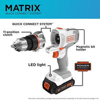 BLACK+DECKER 20V MAX MATRIX Cordless Combo Kit, 6-Tool, White and Orange (BDCDMT1206KITWC)